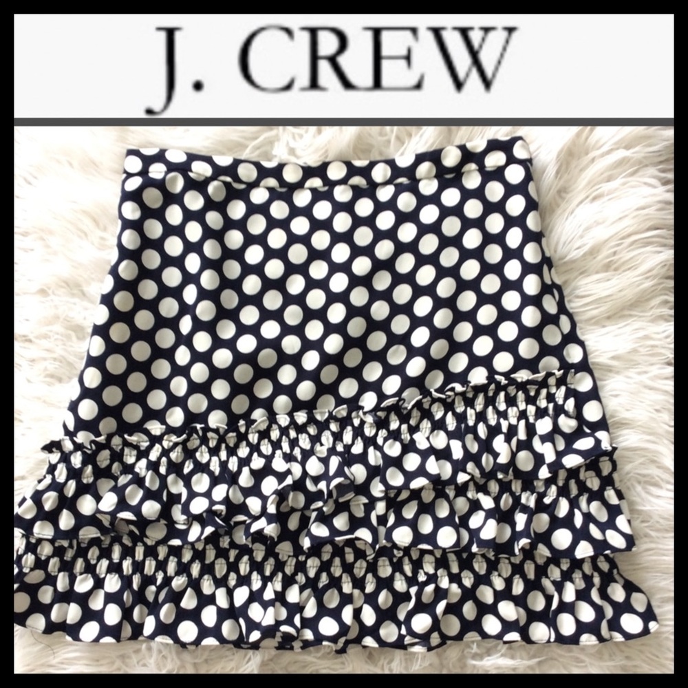 J. Crew Polka Dot Ruffle Skirt - Picture 3 of 7